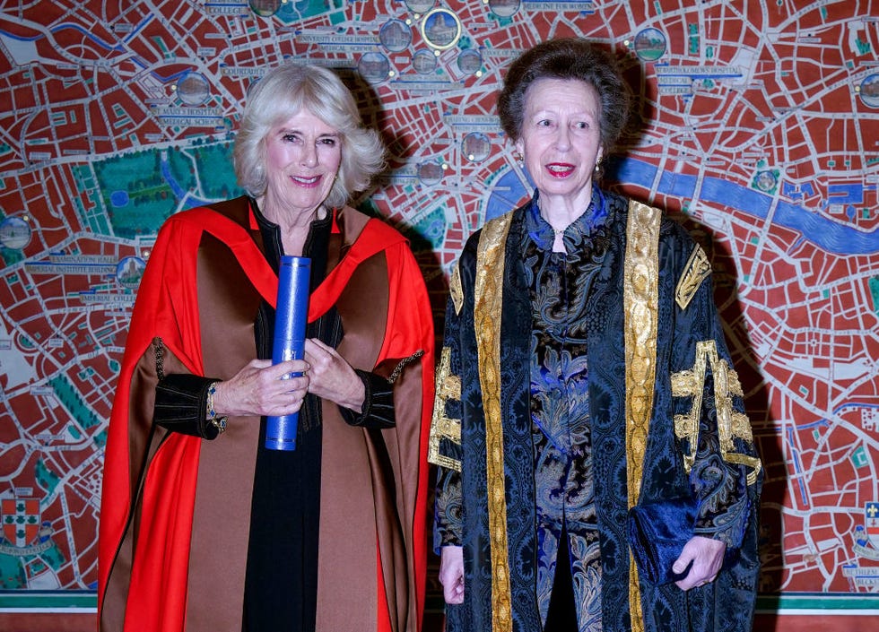 the queen presented with an honorary doctorate of literature by the princess royal at the university of london