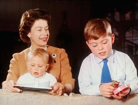 Queen Elizabeth with Prince Andrew and Prince Edward in 1965