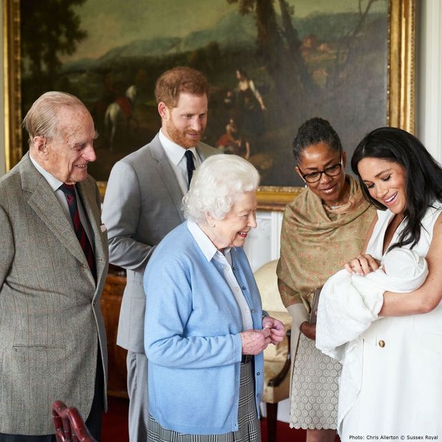 Queen Elizabeth II, Meghan Markle, Archie, Prins Harry, Doria Ragland, Prins Philip
