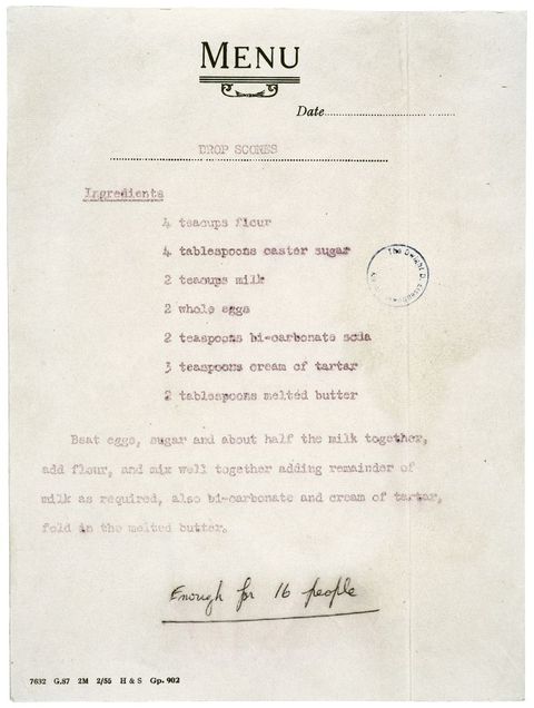 dwight d eisenhower's archived copy of queen elizabeth's drop scone recipe