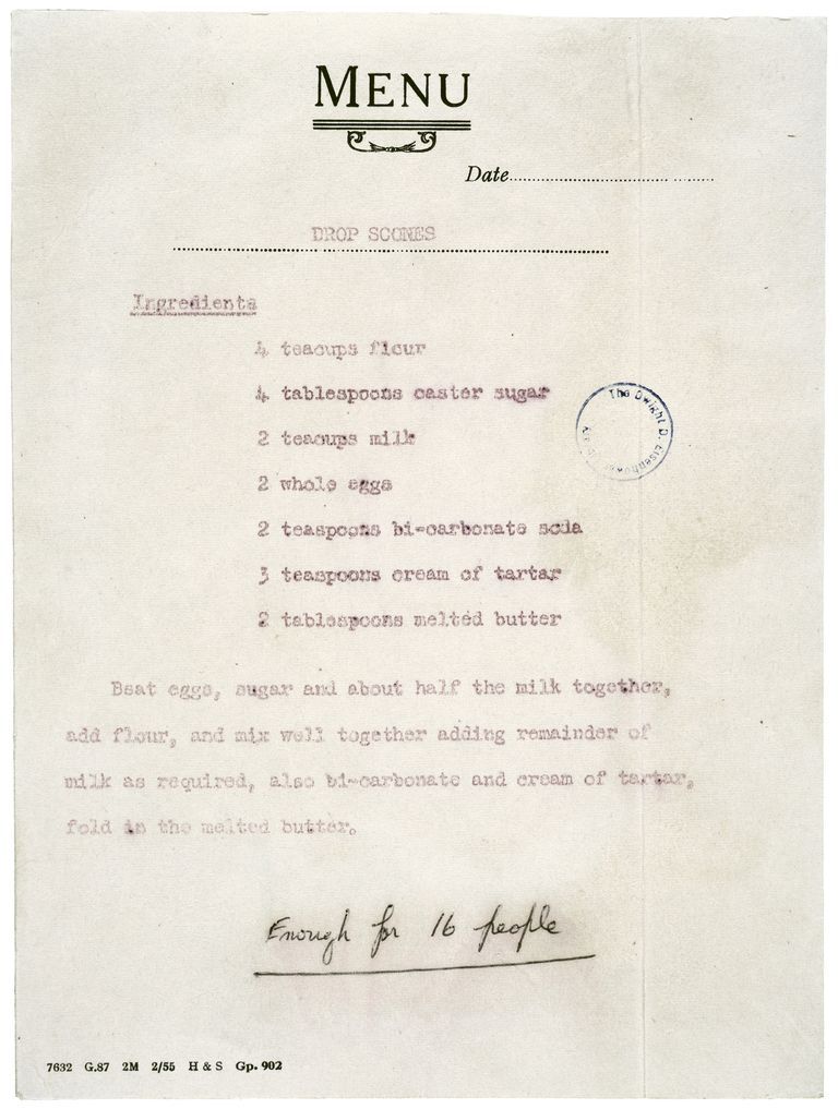 dwight d eisenhower's archived copy of queen elizabeth's drop scone recipe