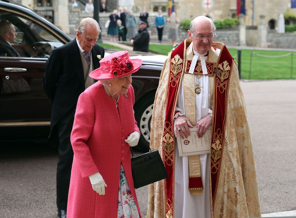 Queen and Duke of Edinburgh at Lady Gabriella Windsor's wedding