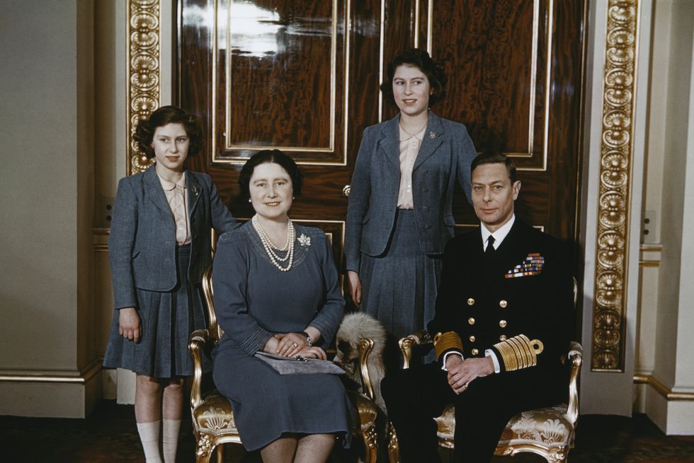 Princess Elizabeth, Queen Elizabeth the Queen Mother, Princess Margaret, and King George VI