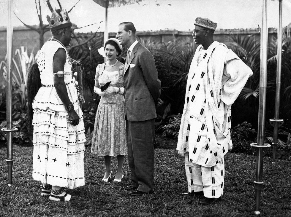 queen elizabeth ii and prince philip on the royal tour of nigeria february 1956
