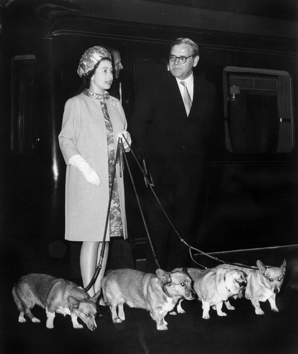 Queen Elizabeth II arrives at King's Cross railway
