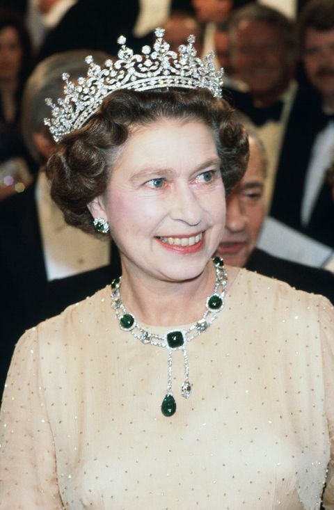 queen elizabeth ii at the royal variety performance wearing