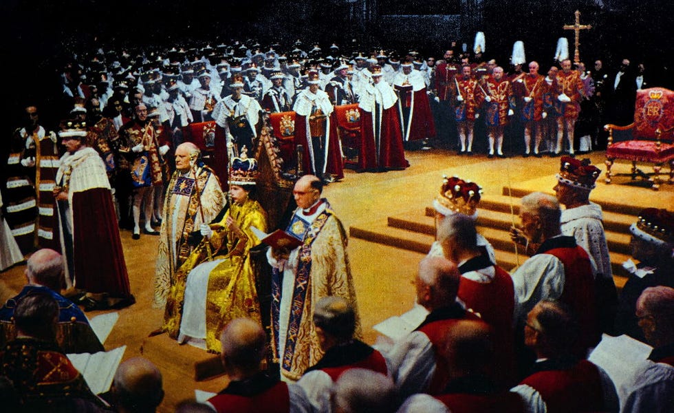 queen elizabeth ii during her coronation