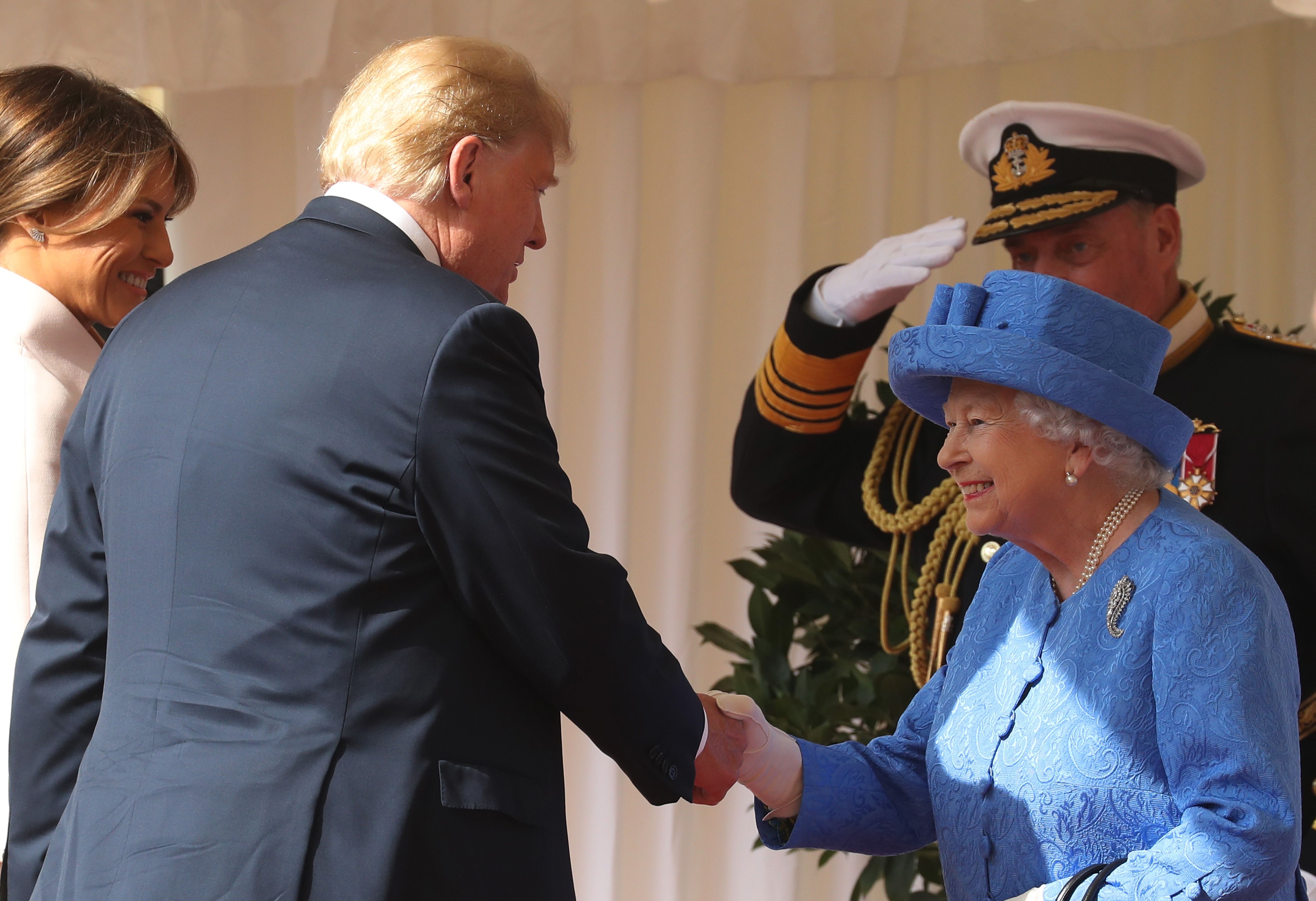 Queen Elizabeth II Cheerfully Toasts President Trump After He