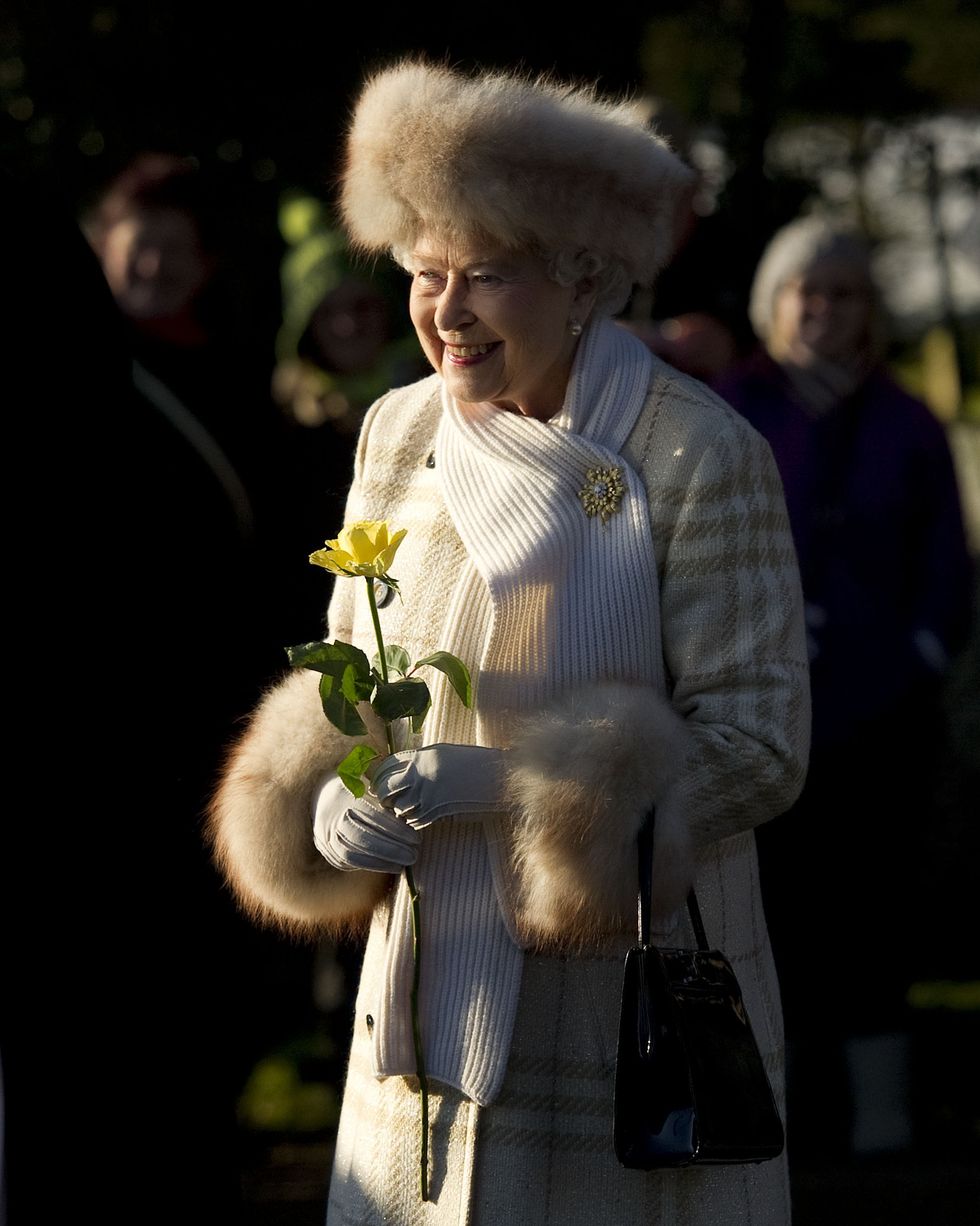 Queen Elizabeth II leaves after attendin
