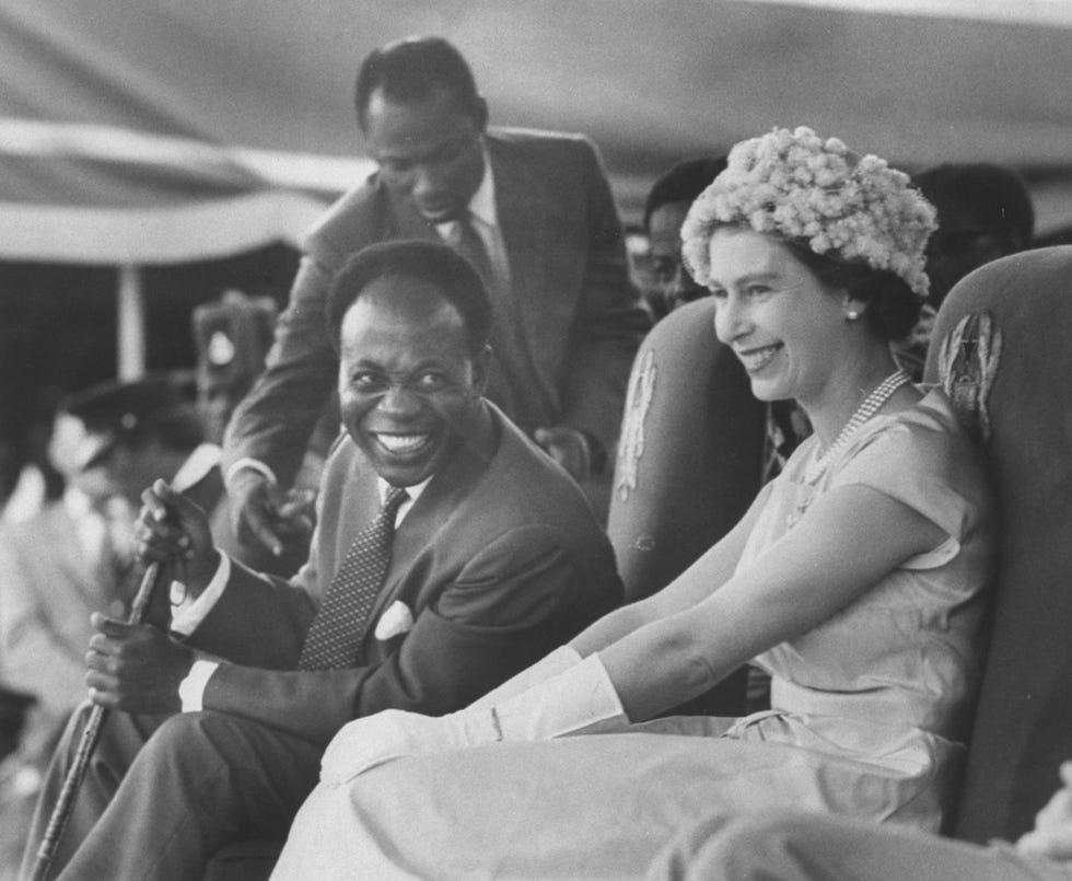 Queen Elizabeth II with Kwame Nkrumah during her visit to Ghana, November 1961