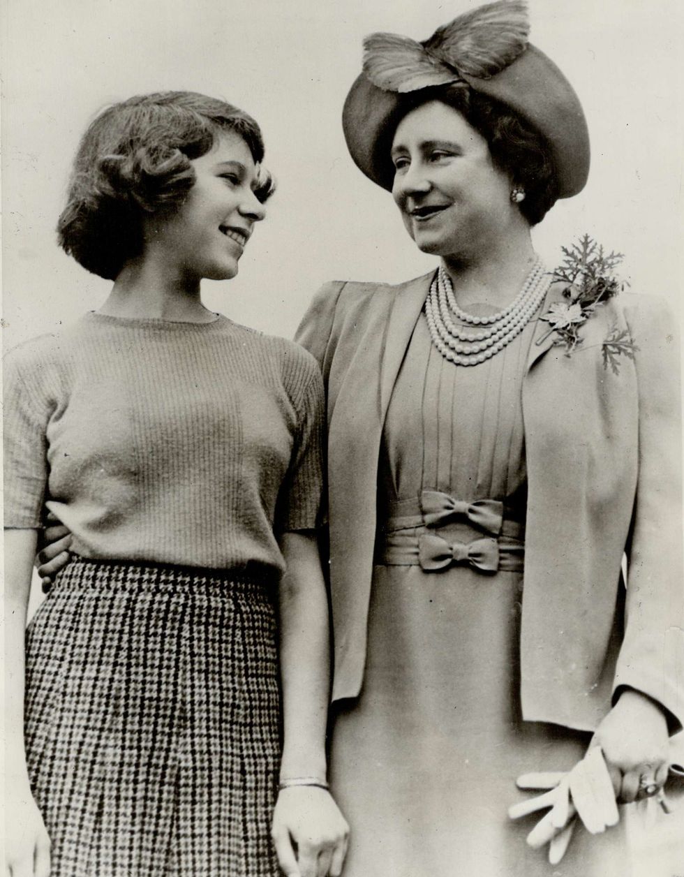 Queen Elizabeth II with her mother