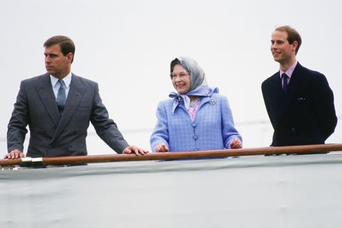 queen elizabeth with prince andrew and prince edward