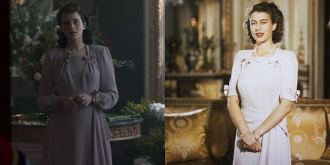 Photos of Royals' Outfits Recreated on The Crown