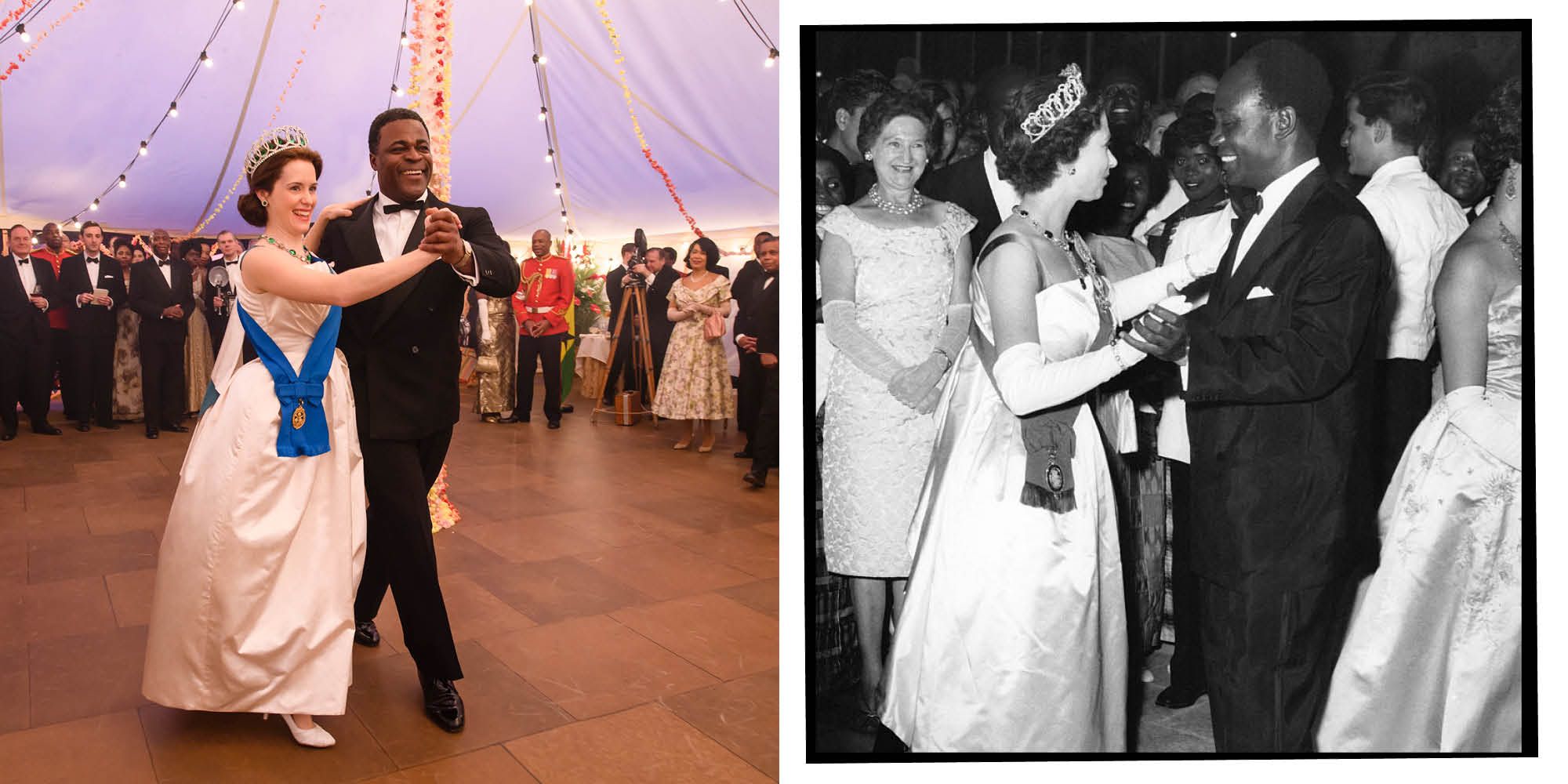 queen elizabeth and king of ghana dancing