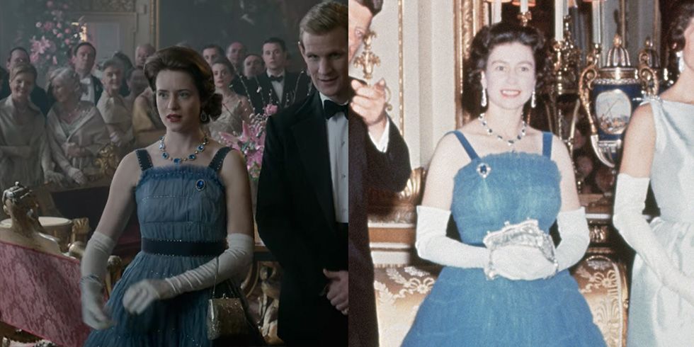 Photos of Royals' Outfits Recreated on The Crown