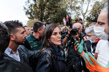 the king and queen of spain visit valencia after the hurricane