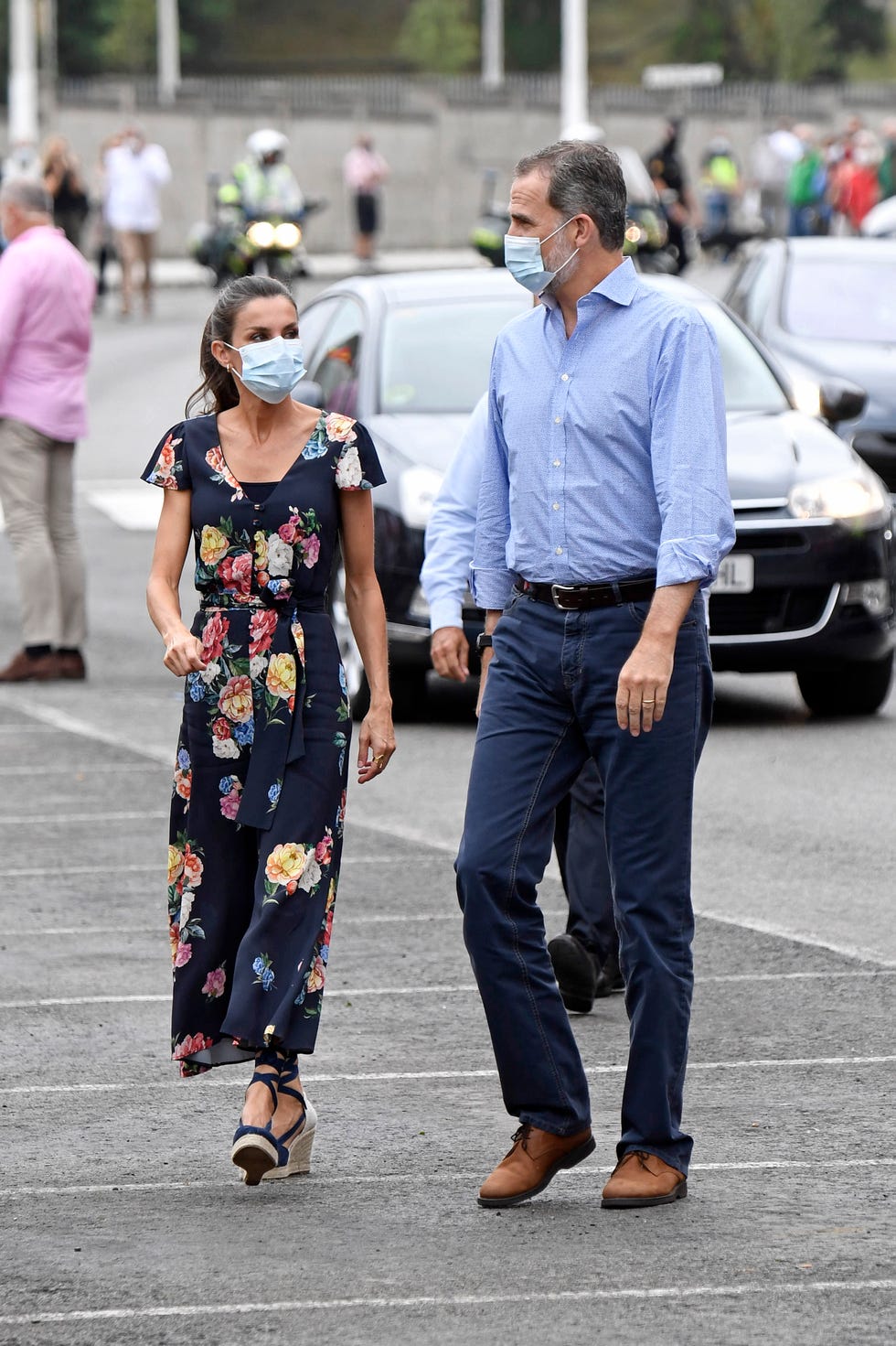 letizia y felipe  a su llegada a torrelavega en cantabria