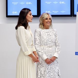 first lady jill biden and queen letizia of spain visit columbia university irving medical center