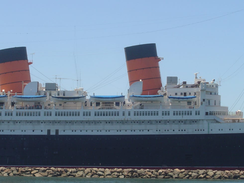 queen mary sideview long beach close up