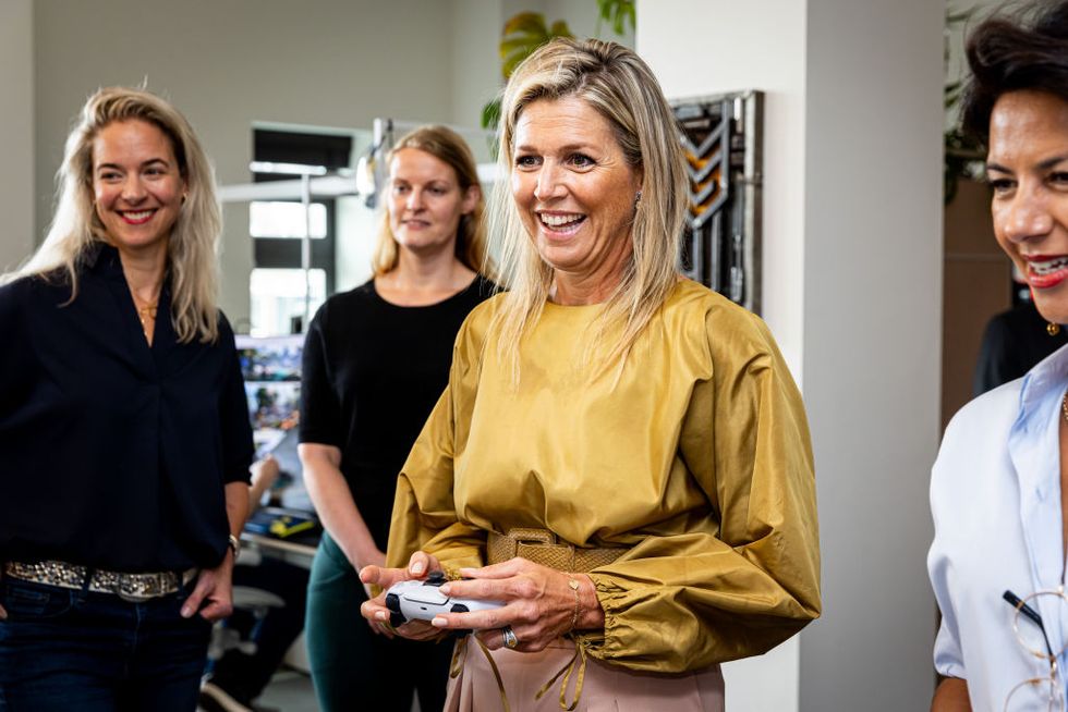 queen maxima of the netherlands visits dutch games association in amsterdam