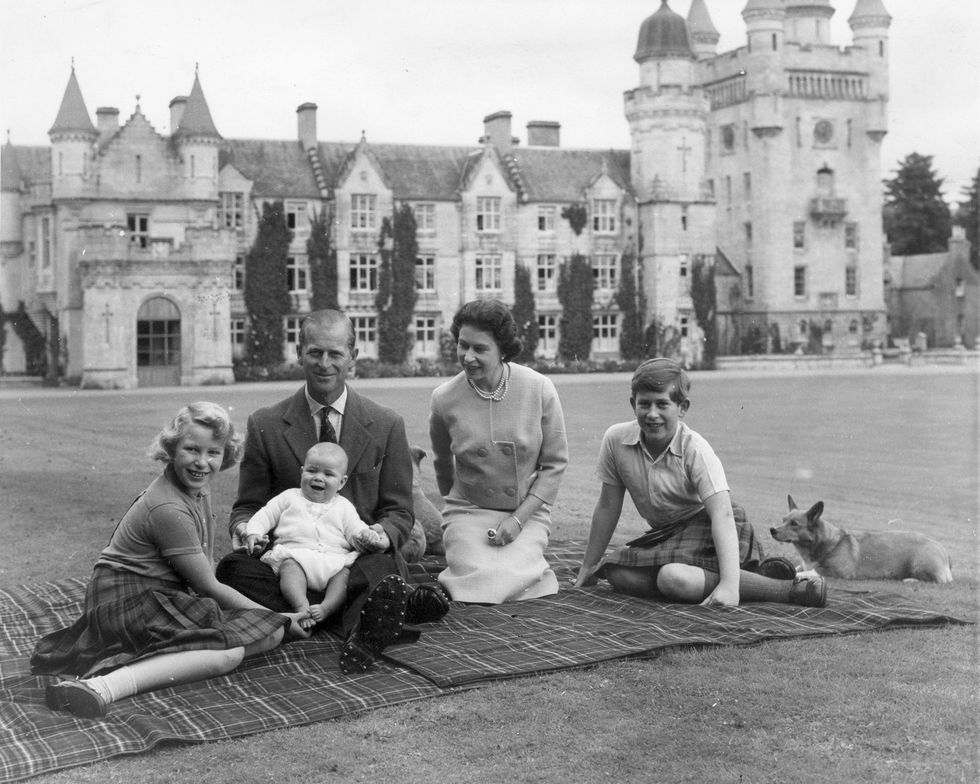 Queen and Prince Philip with their children