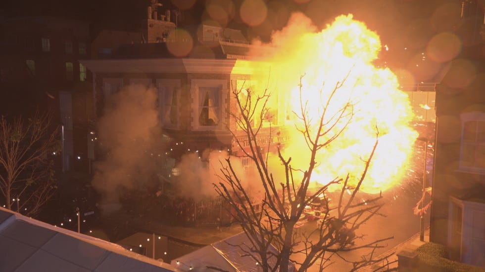 queen vic explosion, eastenders 40th anniversary