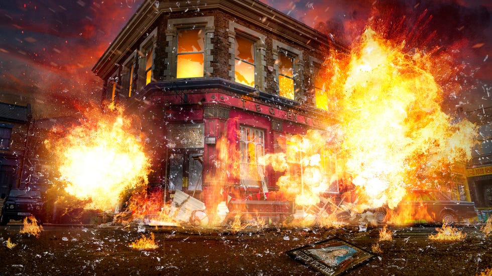 queen vic explosion, eastenders 40th anniversary