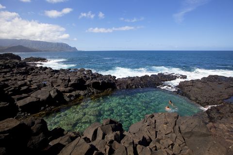 queens bath, tideppol, princeville, hanalei, kauai, hawaii