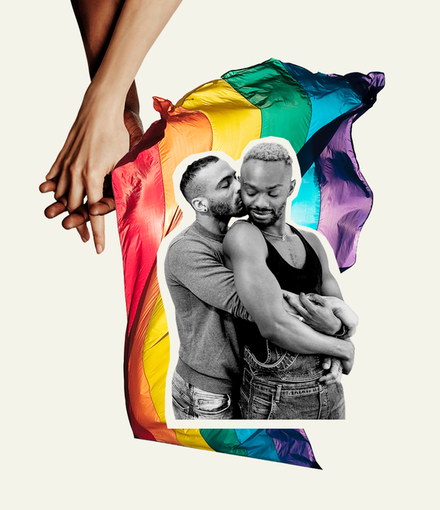 pride flag queer holding hands
