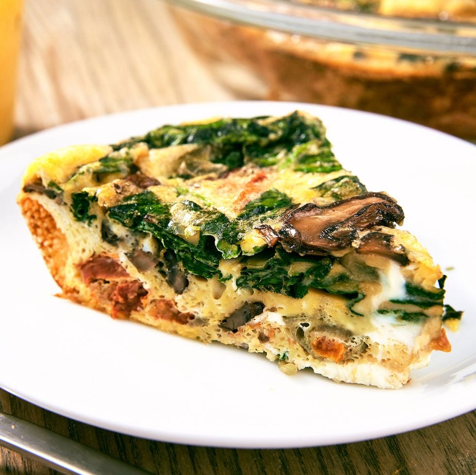 crustless spinach and mushroom quiche