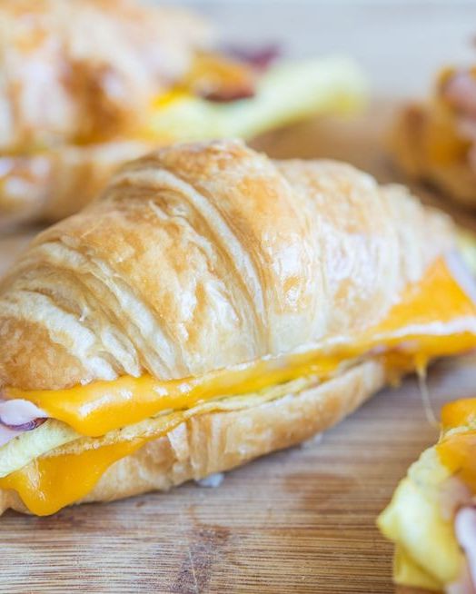 make ahead and freeze breakfast sandwiches on croissant