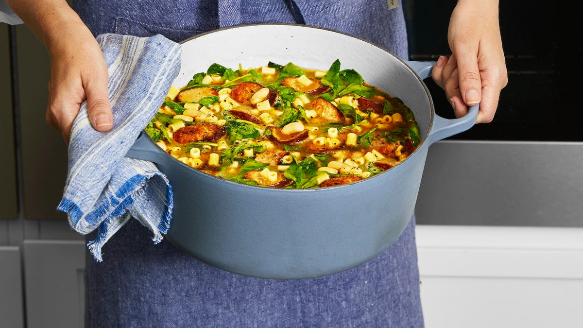 Video player poster image preview for Quick White Bean and Sausage Stew
