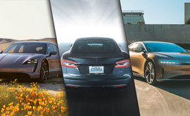 tesla model s plaid, lucid air dream edition performance, and porsche taycan turbo s cross turismo