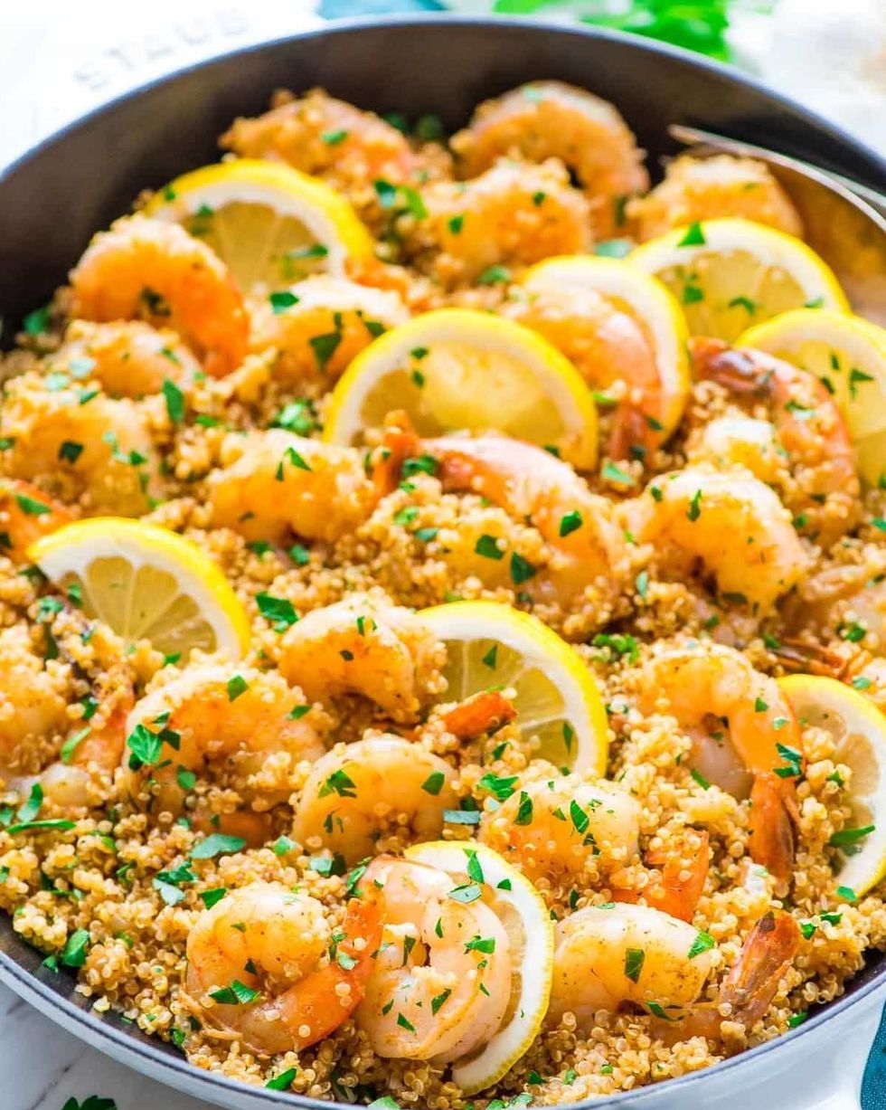 quinoa recipes healthy garlic shrimp with quinoa