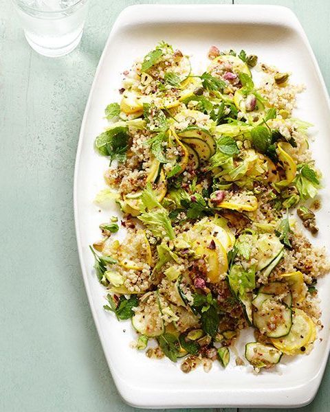 summer squash salad with herbs and quinoa