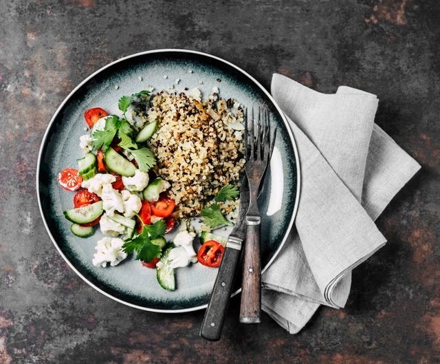 Quinoa with fresh salad