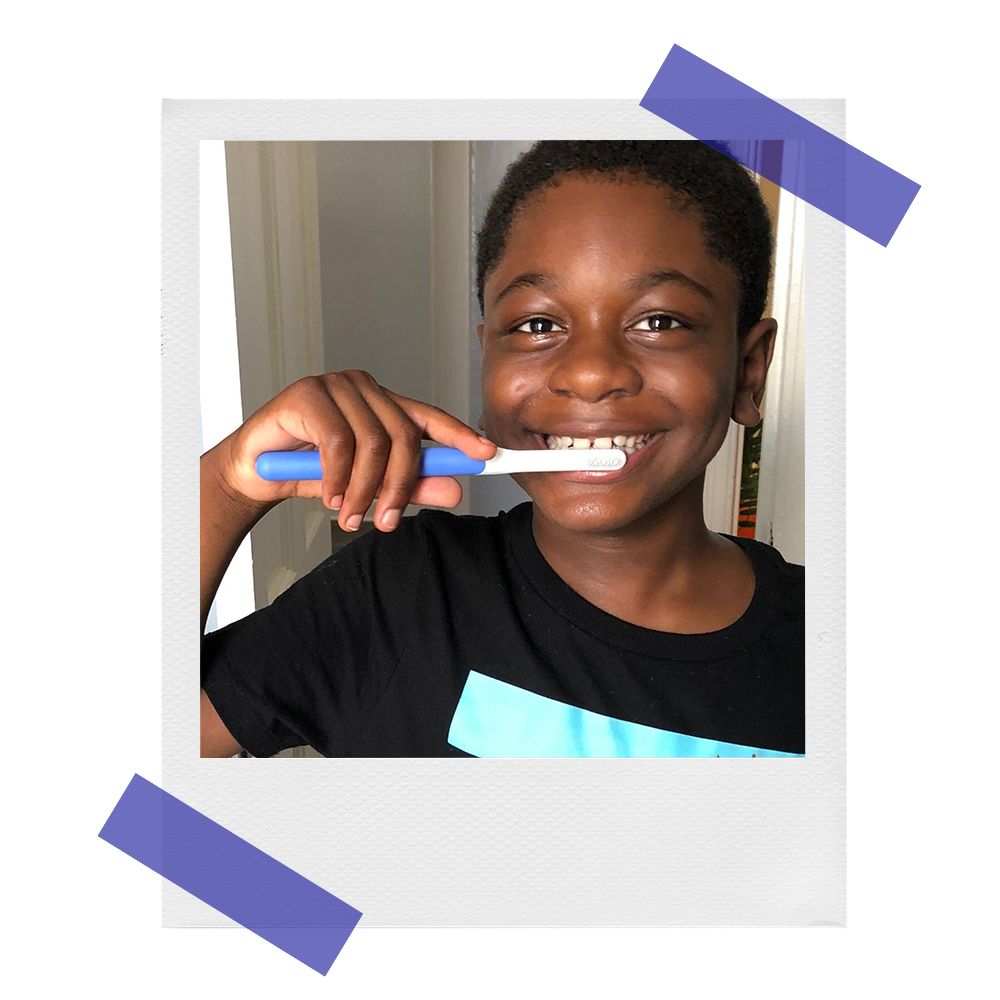 miles using kids quip toothbrush