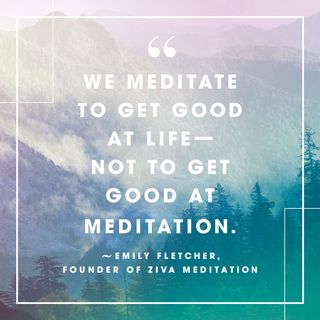 quote about meditation over mountain background