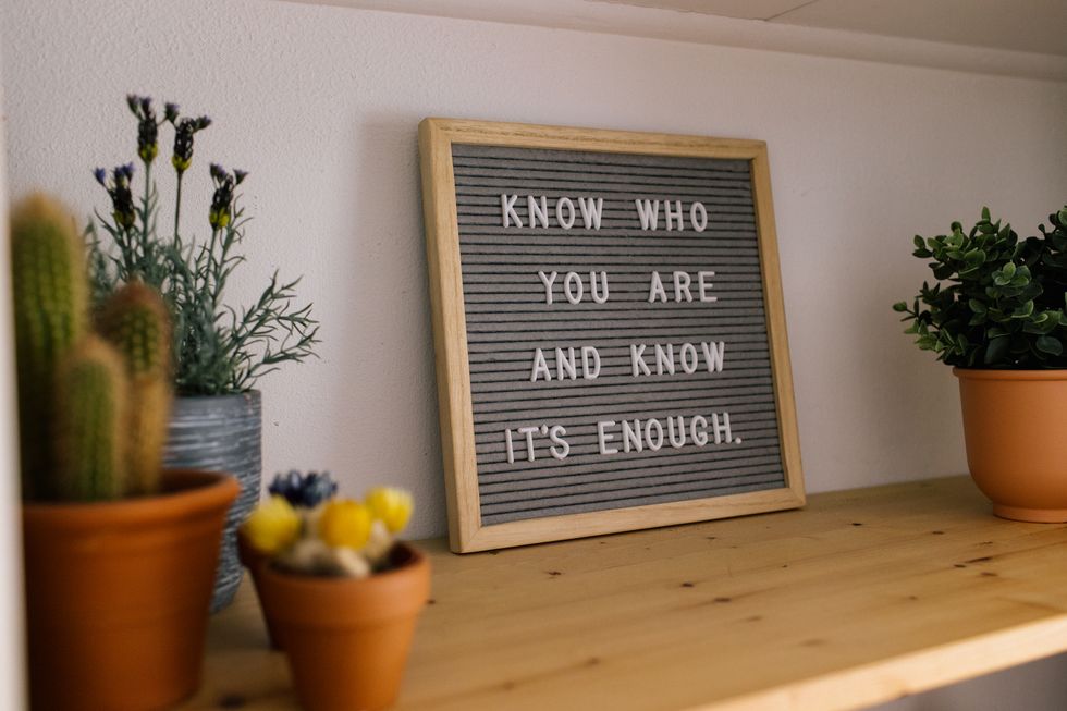 quote on letterboard