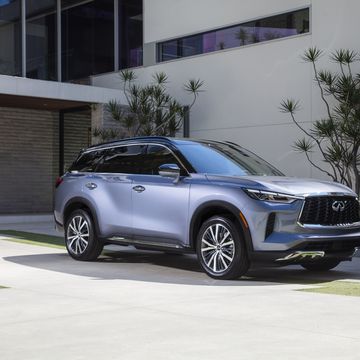 the all new 2022 infiniti qx60, combining powerful athleticism with harmony and simplicity autograph grade shown in moonbow blue not yet available for purchase expected availability, late 2021 pre production model shown actual production model may vary