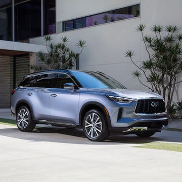 the all new 2022 infiniti qx60, combining powerful athleticism with harmony and simplicity autograph grade shown in moonbow blue not yet available for purchase expected availability, late 2021 pre production model shown actual production model may vary