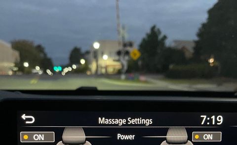 infiniti qx60 seat massager settings screen