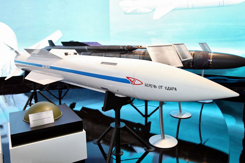 russian r 37m or rvv bd very long air to air missile on display at mak 2013