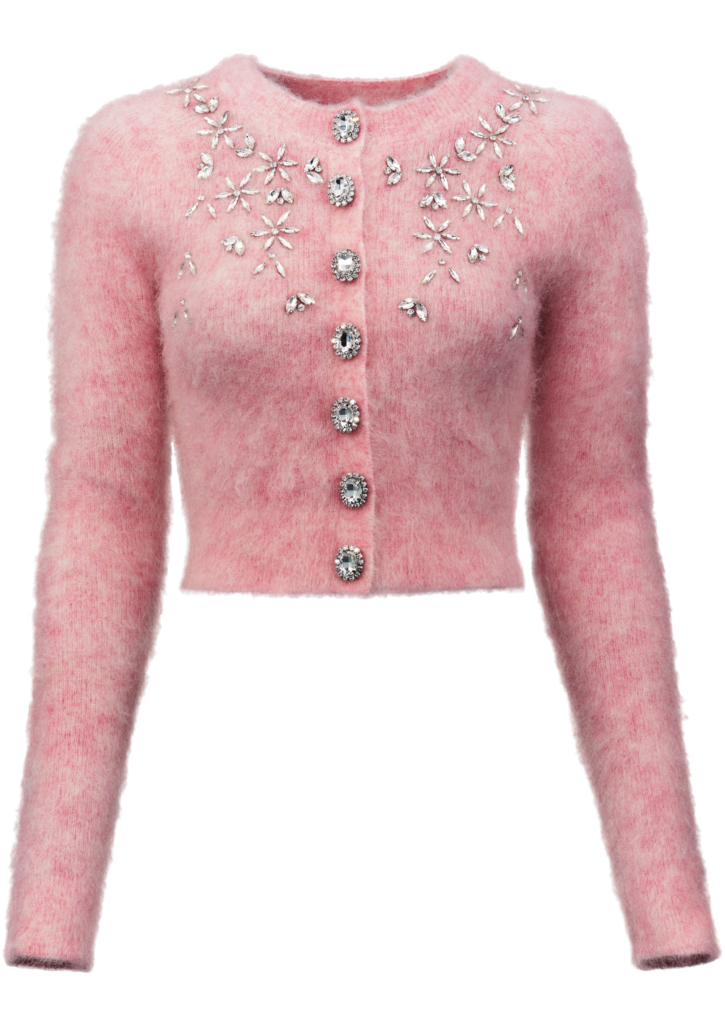 Embellished high-rise shorts in pink - Rabanne