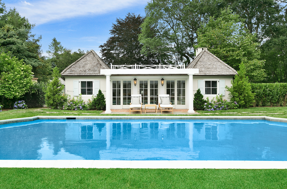 pool and pool house