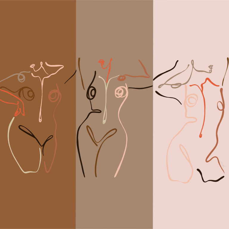 line illustration of curvy bodies