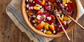 radicchio pumpkin salad with tahini dressing