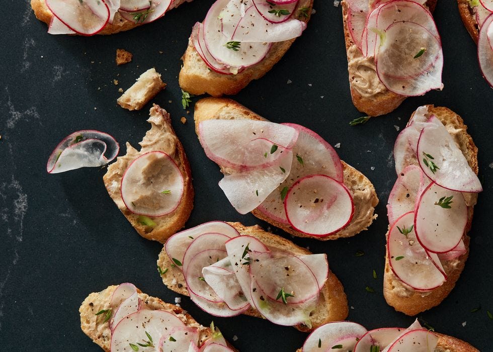 brown butter radish crostini