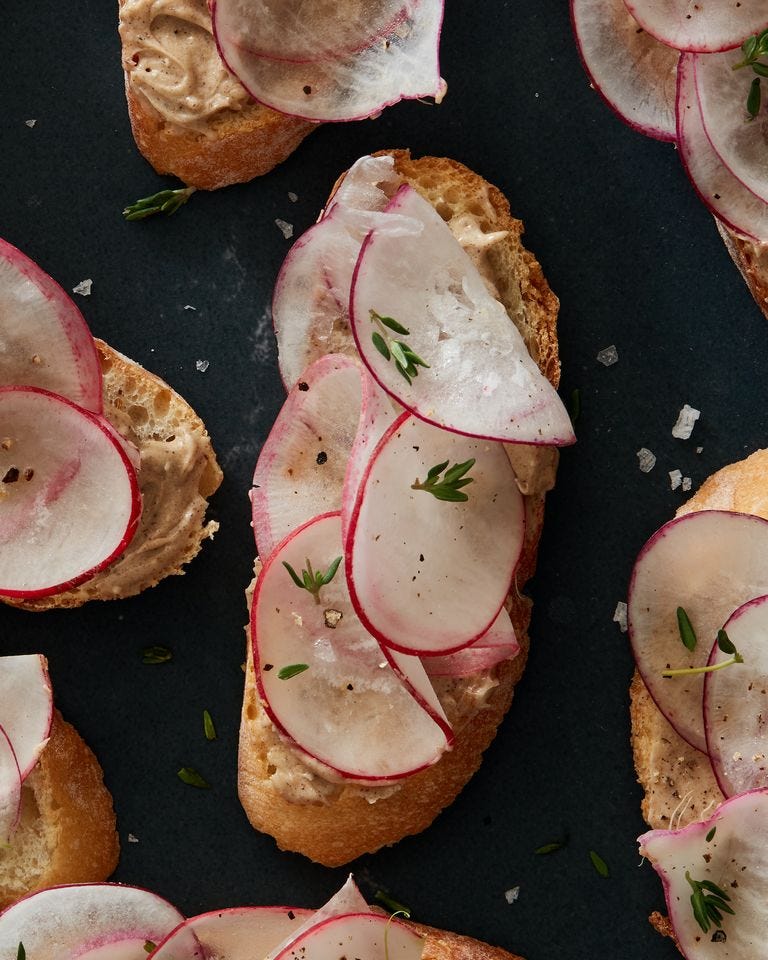 radish crostini