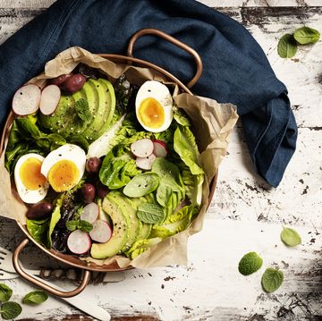 radish, eggs and avocado salad